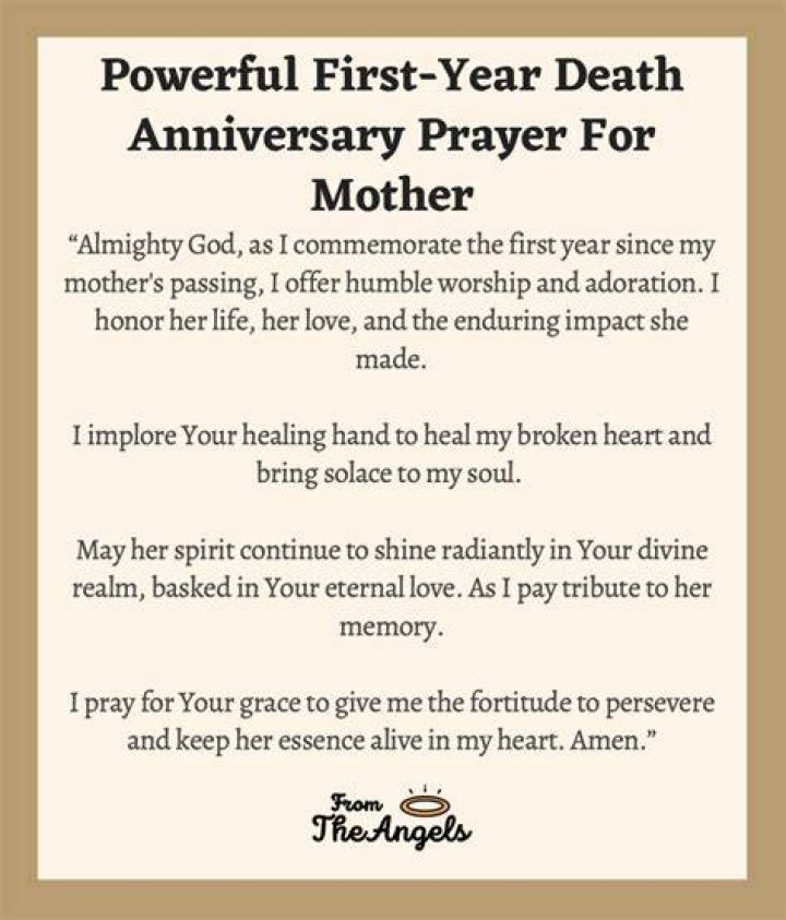 1st Year Death Anniversary Prayer