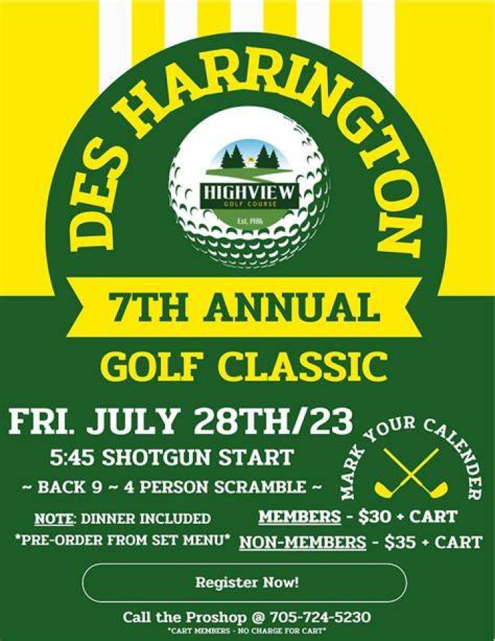 6th Annual Des Harrington Golf Classic Results