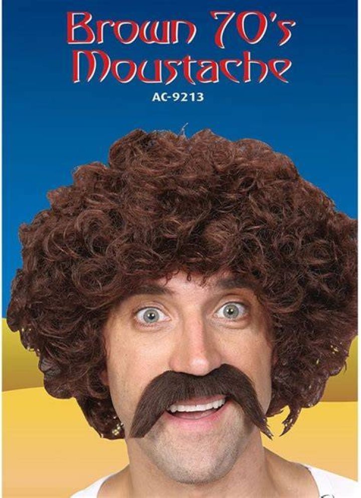 70s Moustache BROWN Joke.co.uk