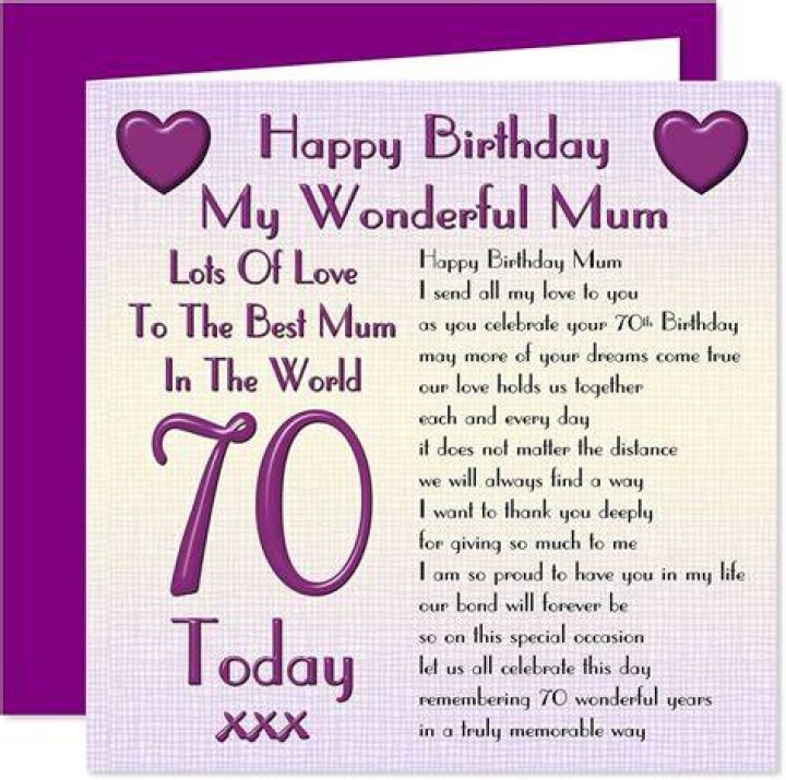 70th Birthday Message For Mother