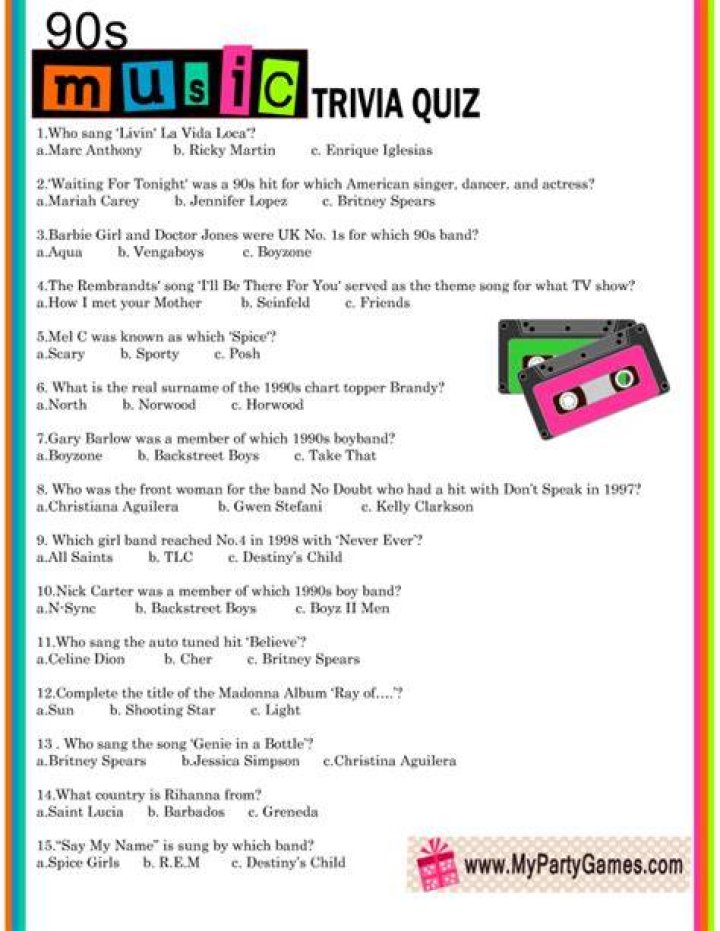 90 Music Trivia Questions And Answers