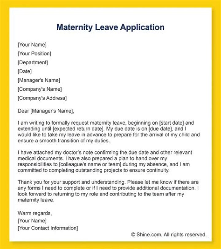 Application Leave / Maternity Leave Application Format Tips To Write A