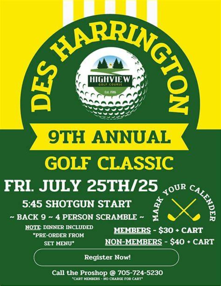 ATTN Des Harrington Golf Classic Register Now!