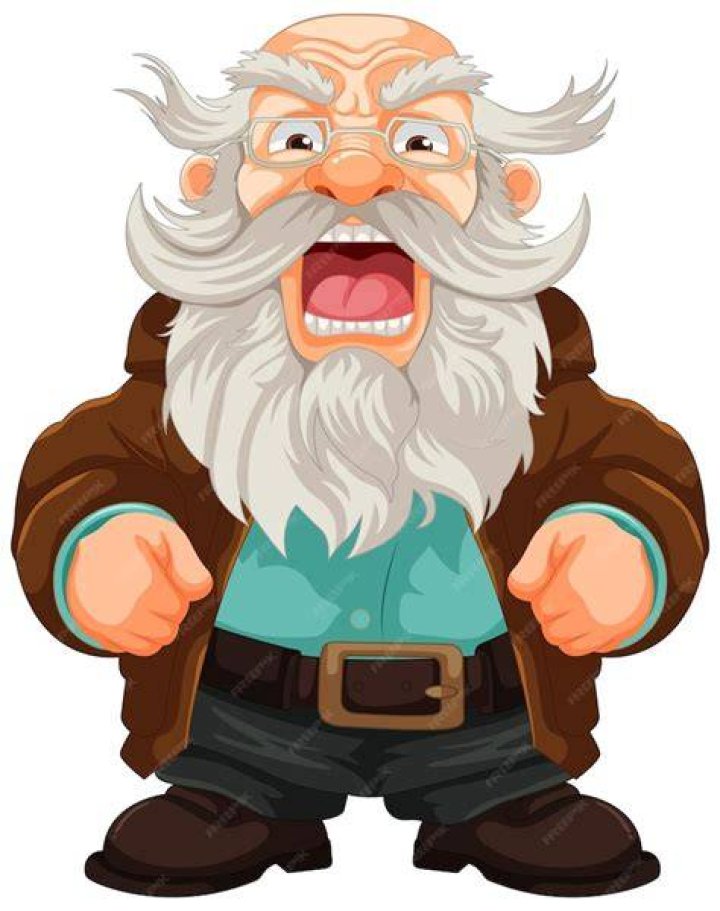 Bald Old Man Cartoon Character