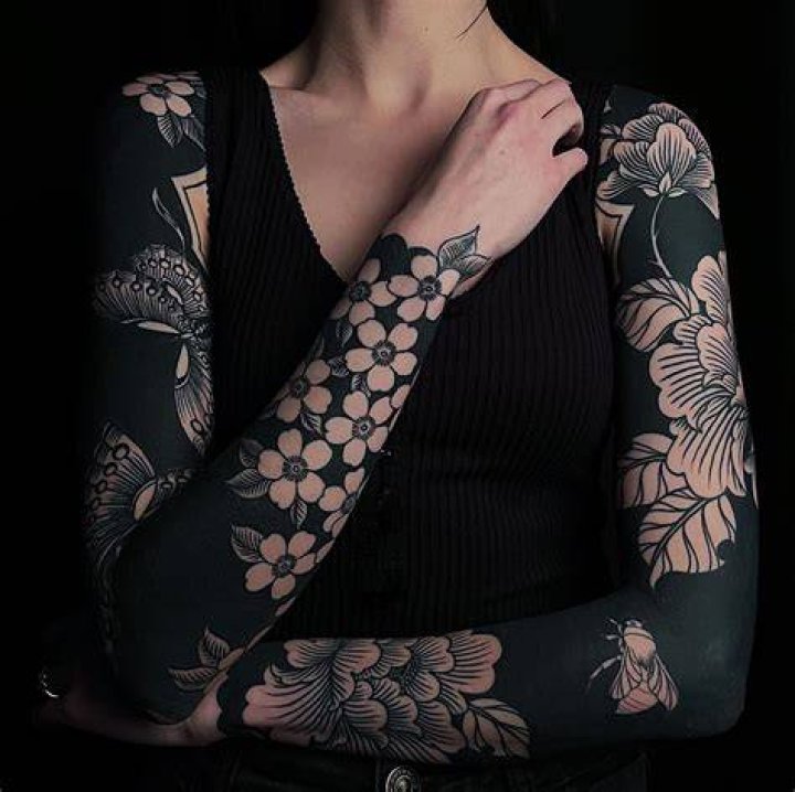BLACKOUT SLEEVE G&Ouml;RMEX Blackwork Tattoo Artist London, UK