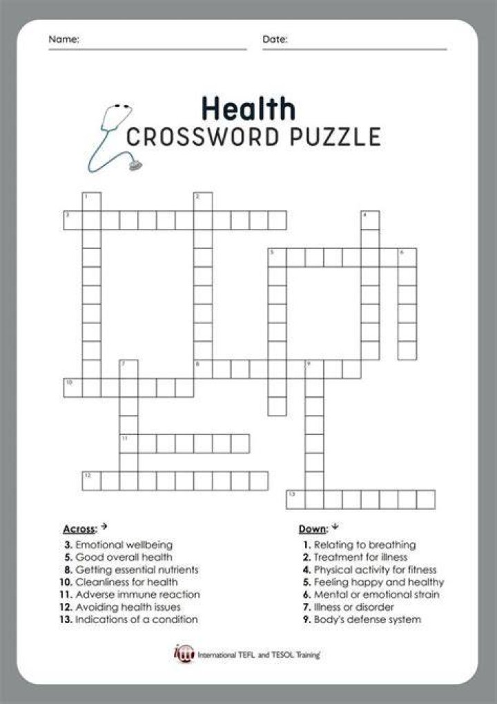 Crossword Puzzle: Health And Fitness Guru Lovewell
