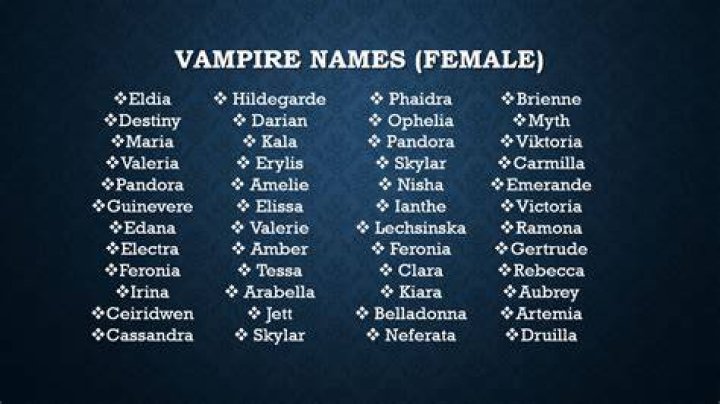 Female Vampires Names