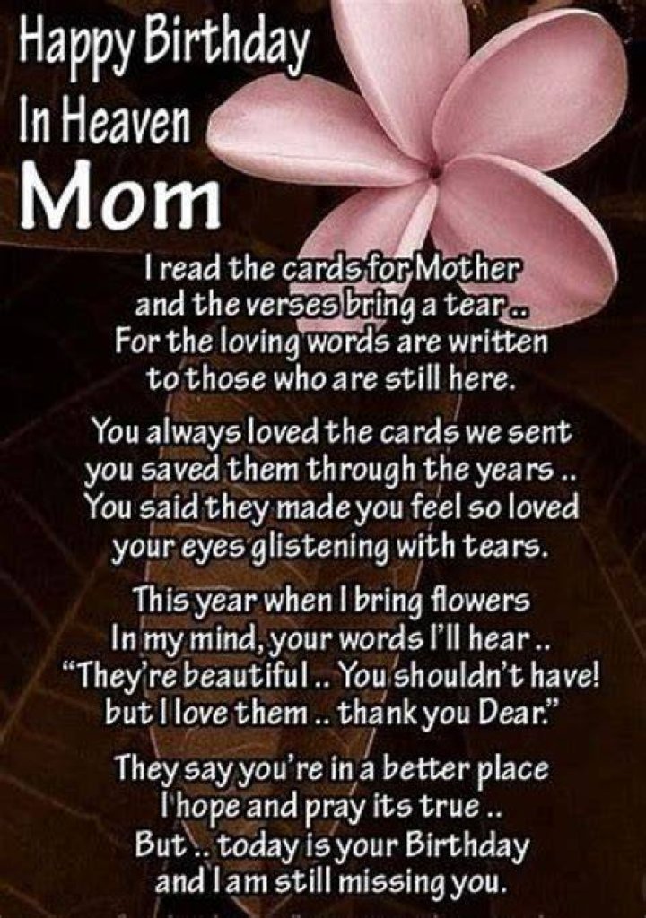 Happy Birthday Quotes For Mother In Heaven