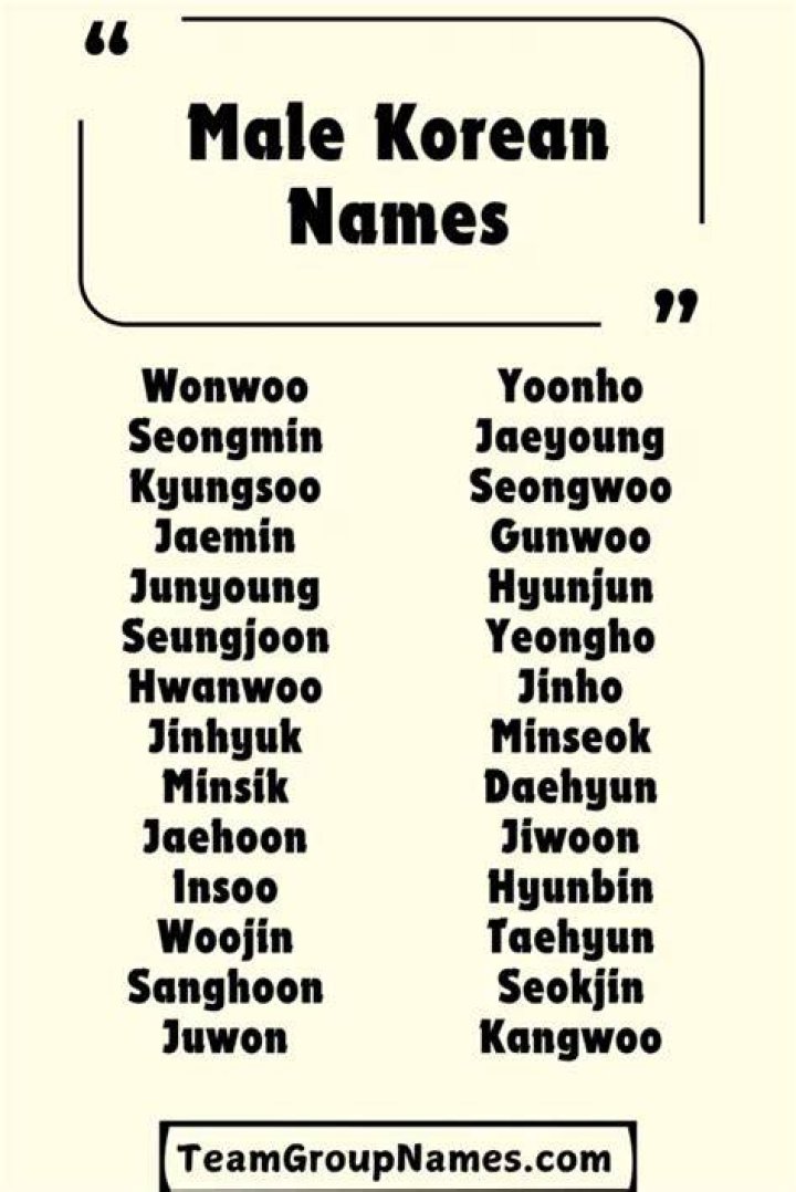 Korean Male Names With Meaning