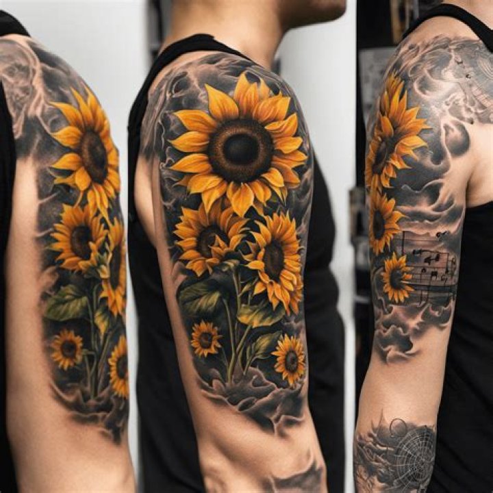 Man Sunflower Tattoo