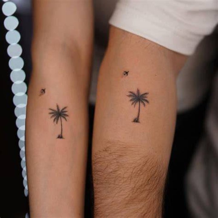 Matching Palm Tree Tattoos