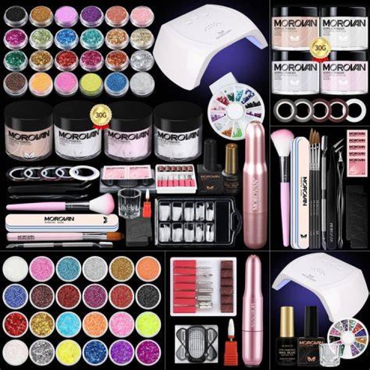 Morovan Acrylic Nail Kit Complete Set Starter Kit Glitter Acrylic