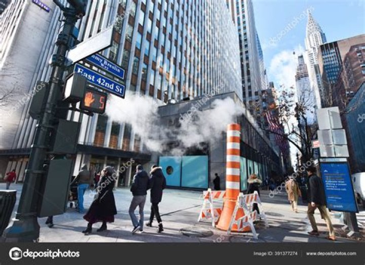 New York, USA December 5, 2019. East 42nd street seen from above