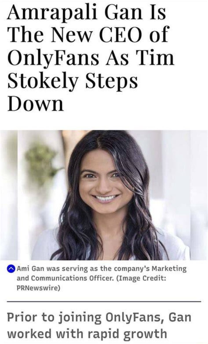 OnlyFans CEO Ami Gan Steps Down From Her Role