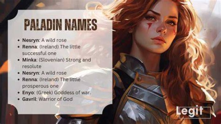 Paladin Names Female