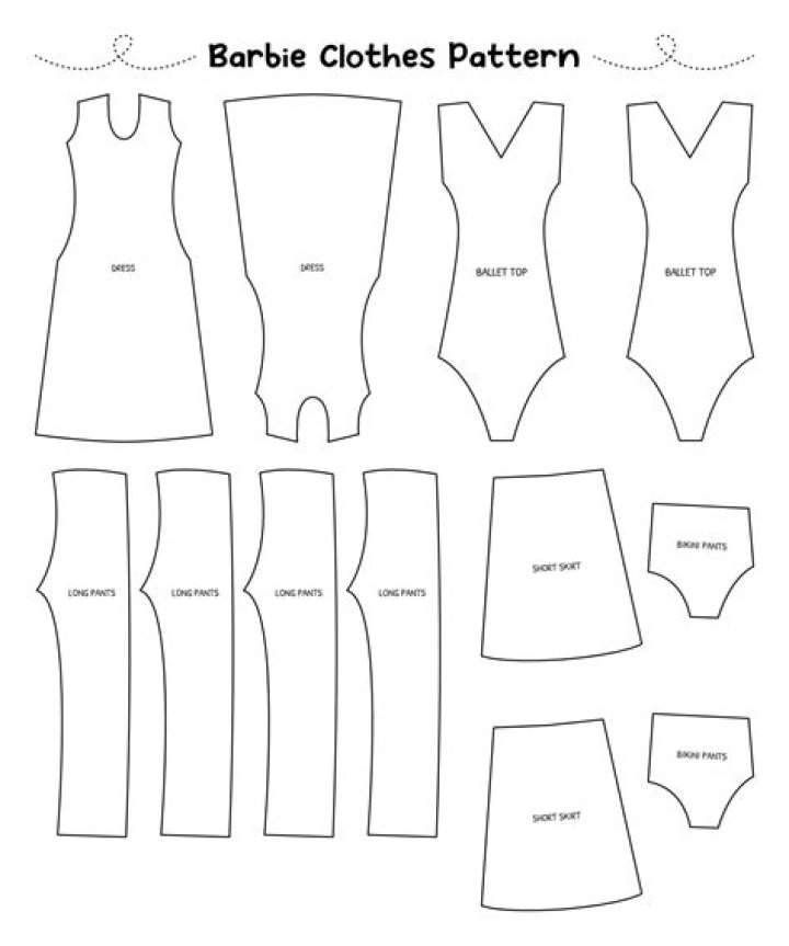 Printable Barbie Outfit Patterns For Endless Wardrobe Options