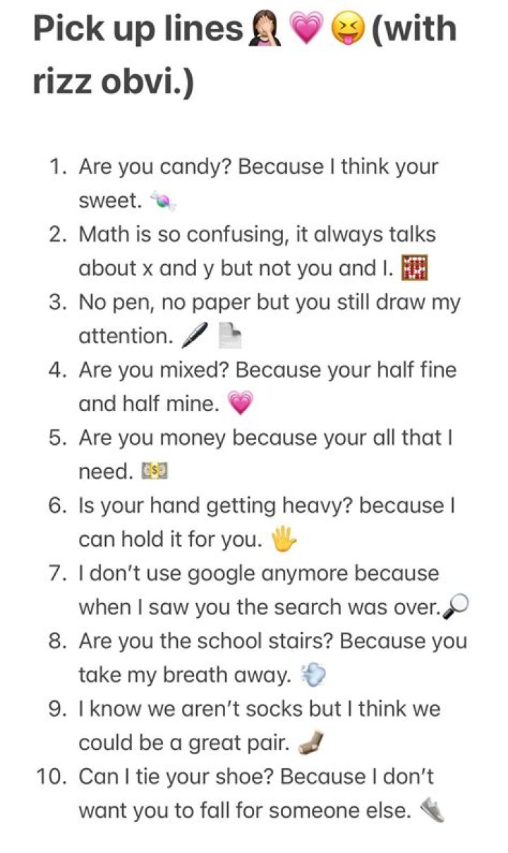 Rizz pick up lines Pick up lines funny, Pick up line jokes, Corny