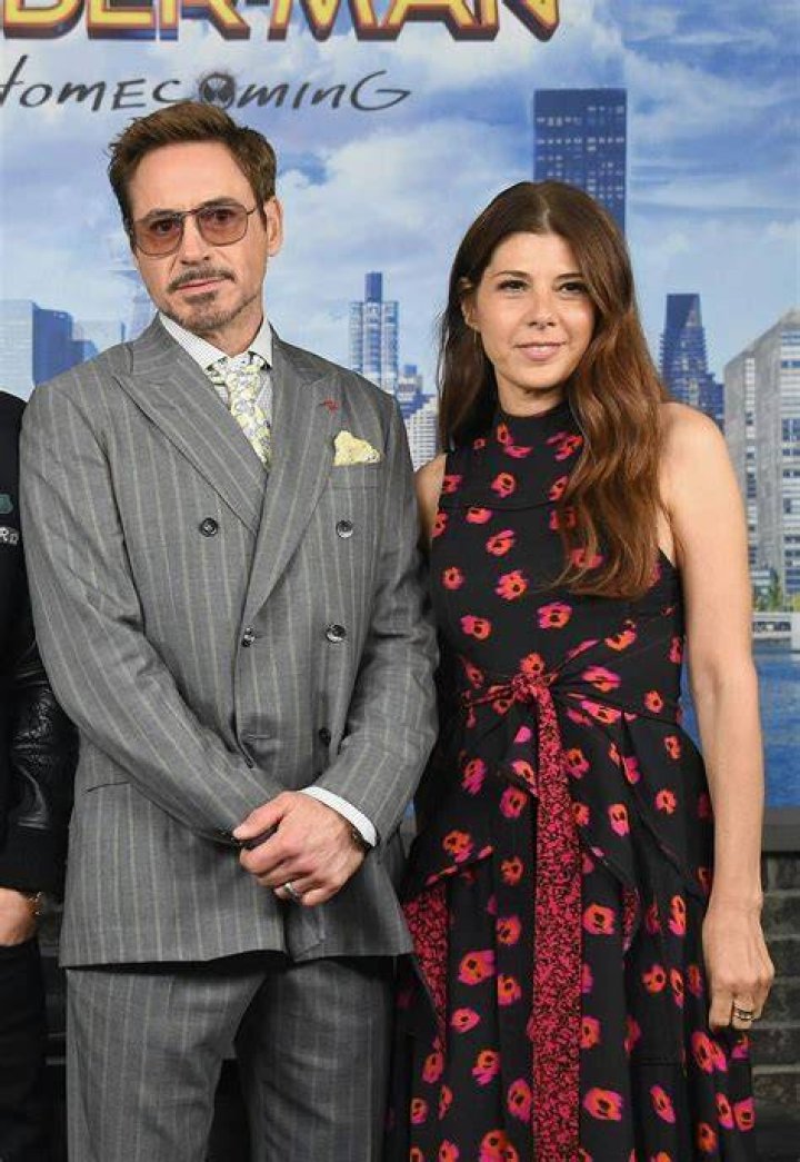 Robert Downey Jr & Marisa Tomei at the Spider Man Press