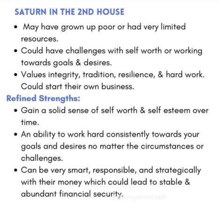 Saturn In Second House: Manifestation, Security, And Success