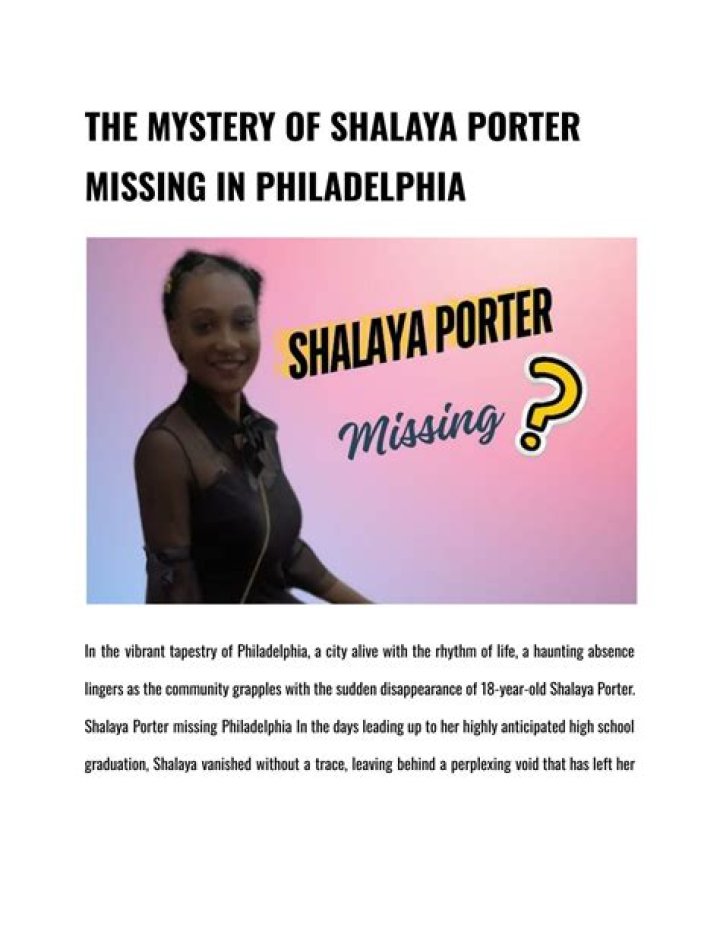 Shayla Porter Missing: Unraveling The Mystery