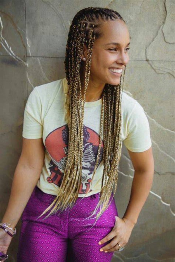 She feeling summer 💜 boxbraids Alicia keys braids, Alicia keys