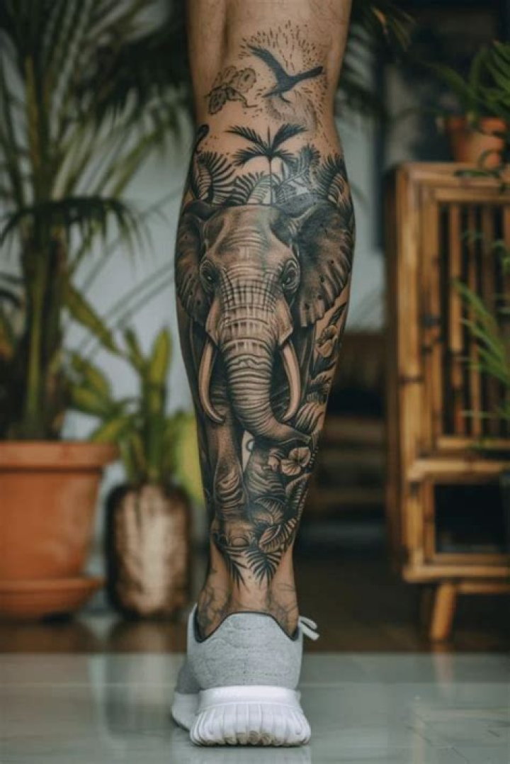 tattoosyogaandrecovery Elephant tattoo design, Leg tattoos women