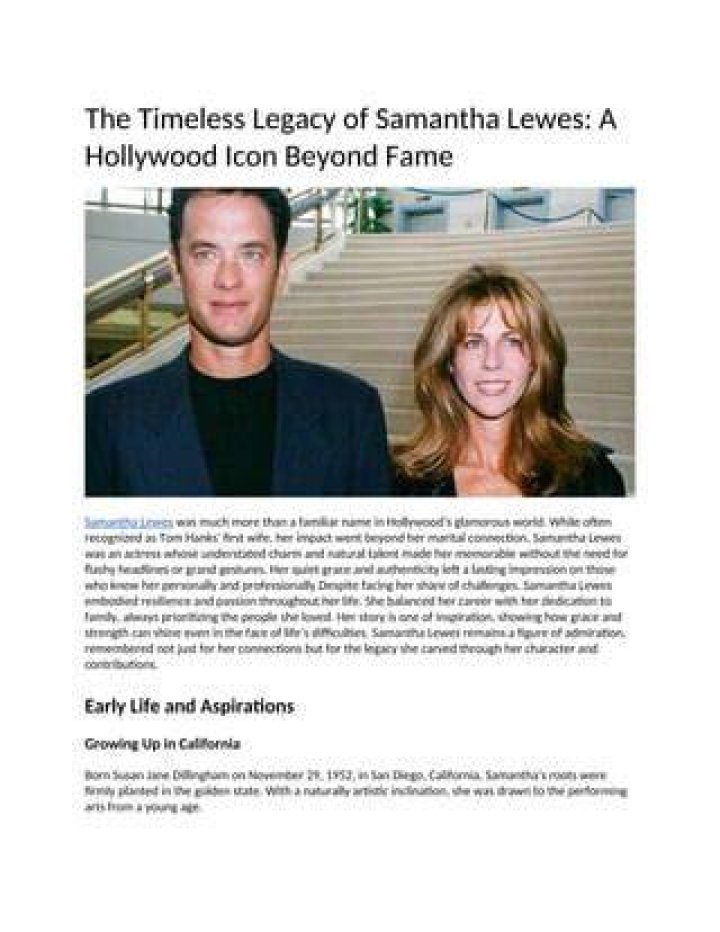 The Enchanting Samantha Lewes: A Tribute To A Timeless Talent