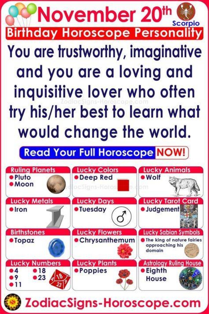 Uncover The Zodiac Sign Associated With November 20th