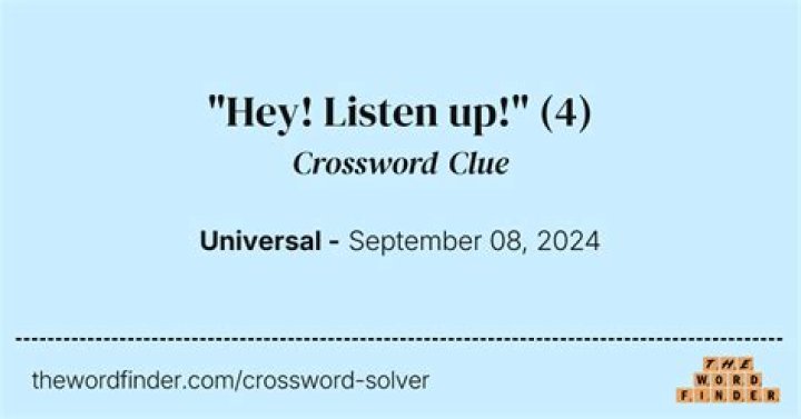 Universal Next time, just listen Crossword Clue