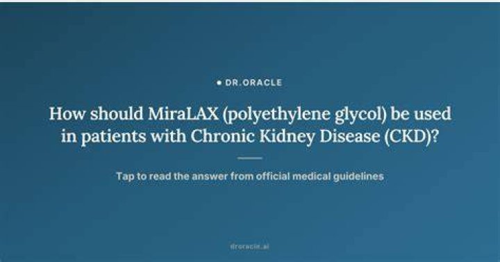 Unlocking The Safety Of Miralax For CKD: Discoveries And Insights
