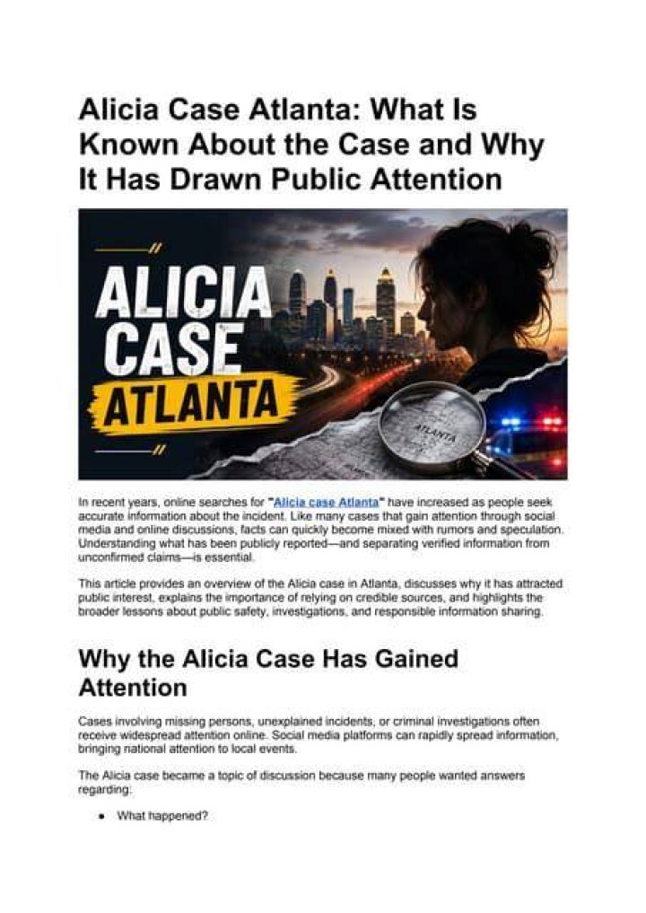 Unveiling The Alicia Case Atlanta: Discoveries And Insights