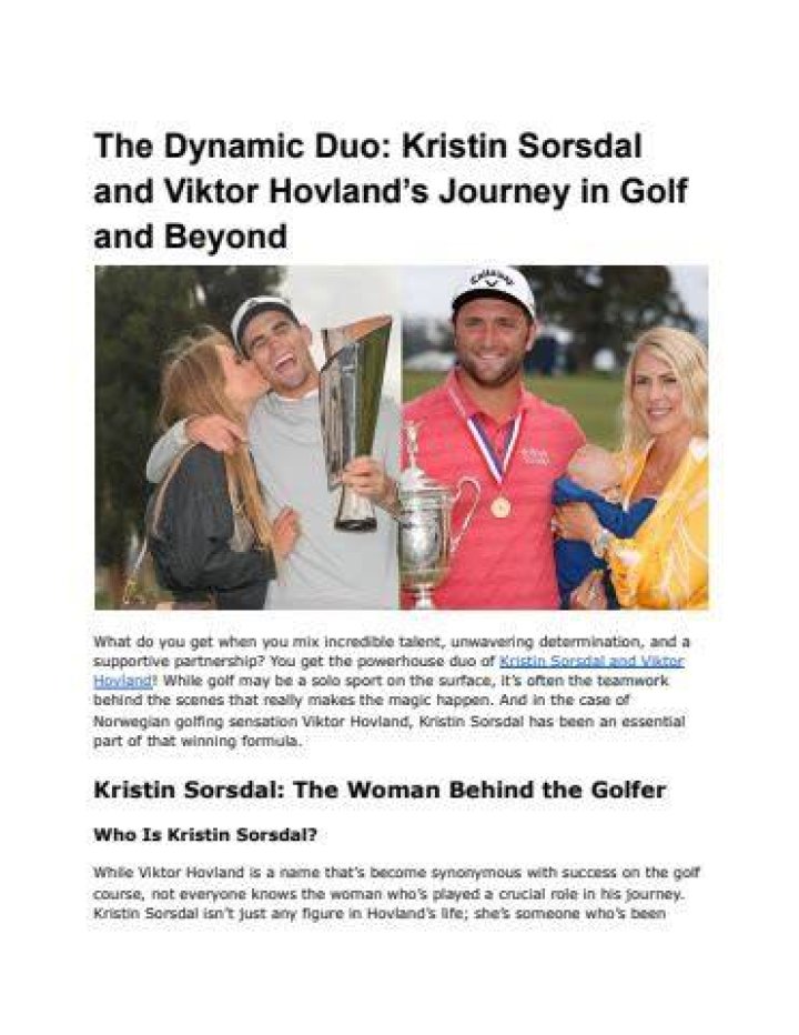 Unveiling The Secrets Of Golfing Greatness: Kristin Sorsdal And Viktor Hovland