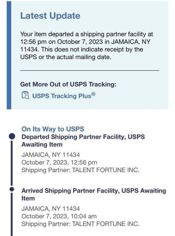 What Is Talent Fortune Inc Shipping Usps Tracking