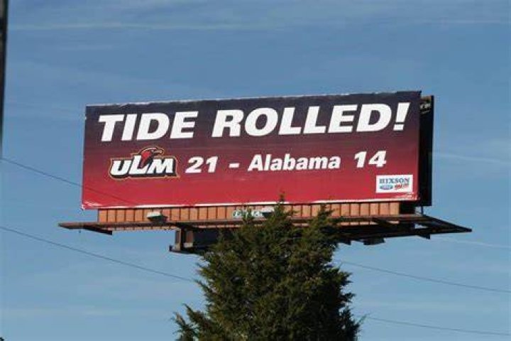 When ULM stunned Nick Saban and Alabama in 2007: Dude, we need a billboard
