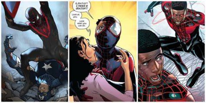 Why does Miles Morales' dad look like he's about to kid me not r