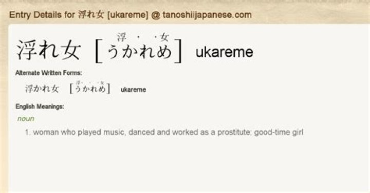 浮かれ女, 浮れ女, うかれめ, ukareme Nihongo Master